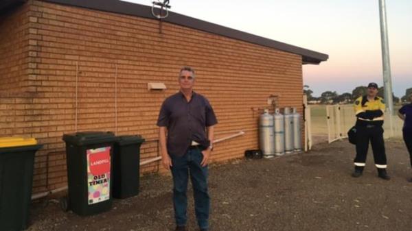 Shire of Quairading President Peter Smith at the evacuation centre.